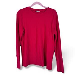 Sundance Hot Pink Waffle Knot Thermal Sweater Womens XL Fall Cozy Casual